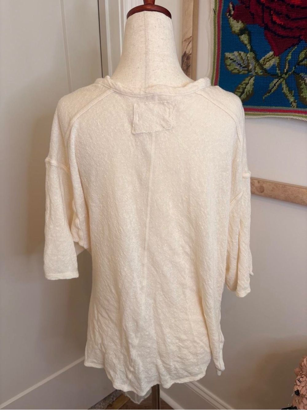 SOLD: Depop. Free People We The Free Ivory Stretch Dolman Top S - Picture 3 of 6